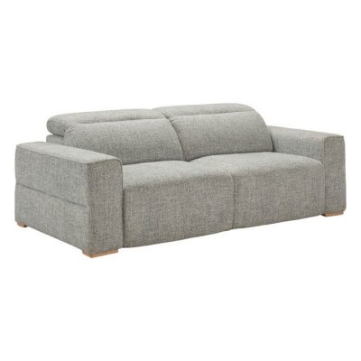 ALTOBUY Canap&eacute; 3 places assises coulissantes &eacute;lectriques en tissu boucl&eacute; bleu