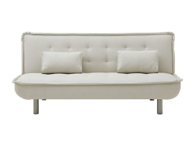 VENTE UNIQUE Canap&eacute; 3 places convertible clic-clac en tissu beige MISHAN