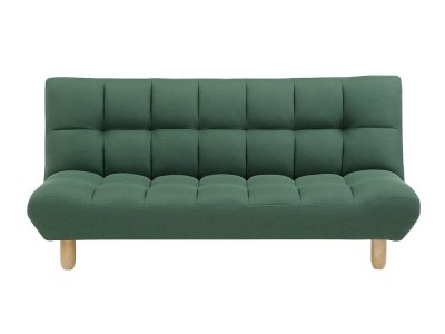 VENTE UNIQUE Canap&eacute; 3 places convertible clic clac en tissu vert ESTEBAN