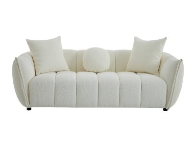 VENTE UNIQUE Canap&eacute; 3 places en tissu textur&eacute; beige GONOLON