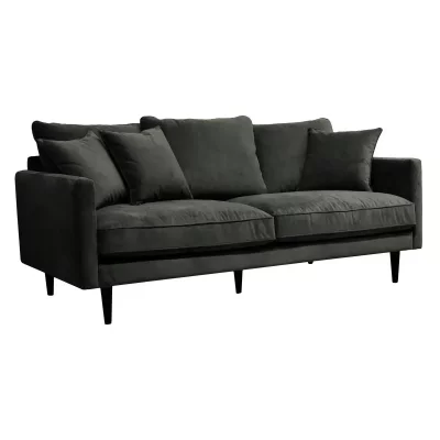 ATMOSPHERA Canap&eacute; 3 Places en Velours ""Candice"" 194cm Gris