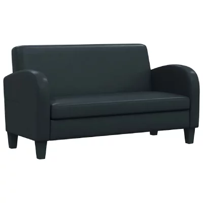VIDAXL Canap&eacute; &agrave; 2 places cuir synth&eacute;tique noir