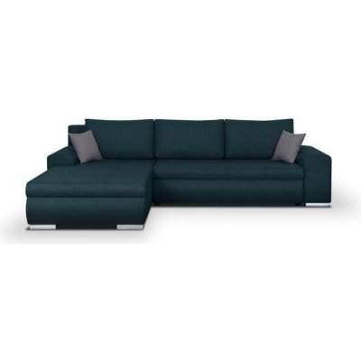 GENERIQUE Canape angle fixe en.casa 5 places en polyester bleu 188 x 289 x 88 cm