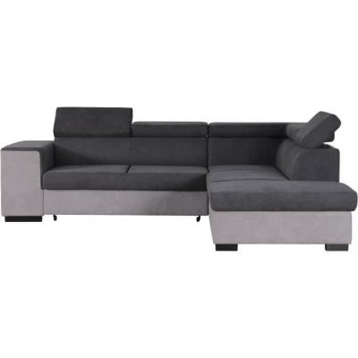 GENERIQUE Canape angle fixe no name 5 places en tissu gris 220 x 271 x 77 cm