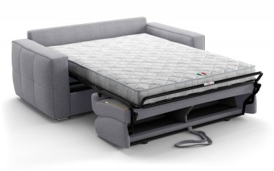 MONDO Canap&eacute; con ible e press 3 places SQUARE Tissu clair 200 105 90 cm