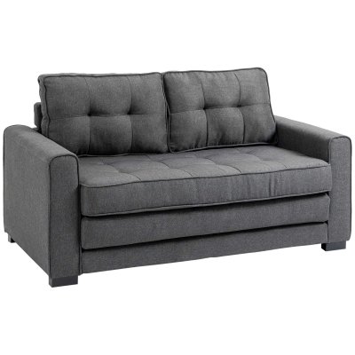 HOMCOM Canap&eacute; convertible 2 places design contemporain tissu gris
