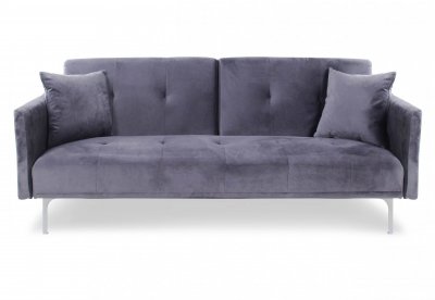 MENZZO Canap&eacute; convertible 3 places Carla Velours Gris 
