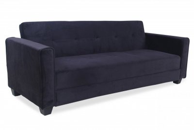 COTECOSY Canap&eacute; convertible 3 places CLAYTON Velours Noir