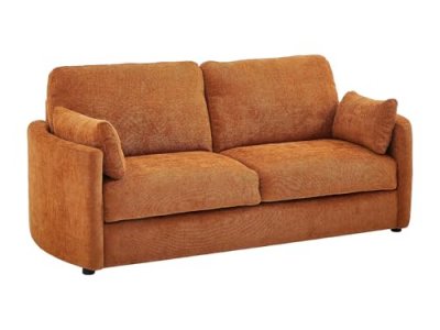 VENTE-UNIQUE Canap&eacute; convertible 3 places terracotta