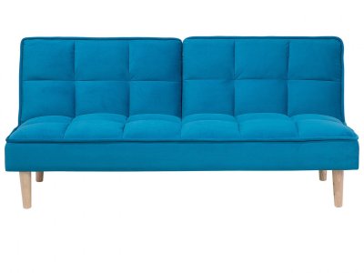 BELIANI Canap&eacute; convertible bleu Siljan 