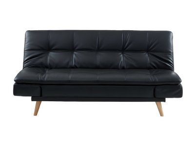 VENTE UNIQUE Canap&eacute; convertible clic-clac 3 places ZARINA en simili - Noir