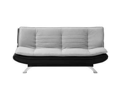 VENTE UNIQUE Canap&eacute; convertible clic-clac en tissu gris et noir DEMIDO