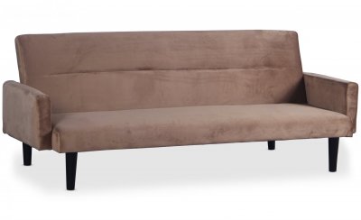 GENERIQUE Canap&eacute; convertible clic-clac Roberto 3 places Velours Taupe - Taupe