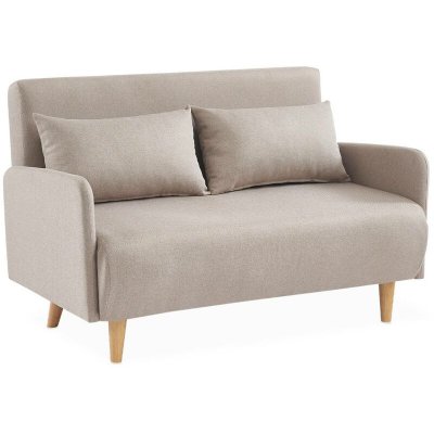 SWEEEK Canap&eacute; convertible en tissu beige l Alice's Garden