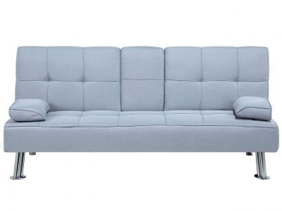 BELIANI Canap&eacute; convertible gris clair Roxen 
