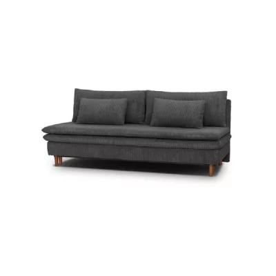 MASSA Canap&eacute; convertible  2-3 places velours c&ocirc;tel&eacute; anthracite 150x200