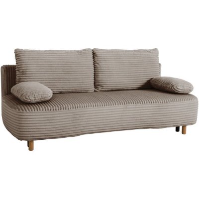 AUCUNE Canap&eacute; convertible PYLA 3 places Marron glac&eacute; coffre 105 L 203 cm
