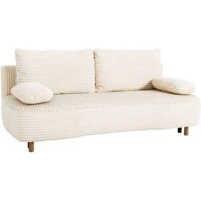 AUCUNE Canap&eacute; convertible PYLA 3 places velours perle coffre 203x141 cm