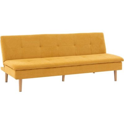 SABAIDECO Canap&eacute; convertible  AGATHE 3 places jaune moutarde 180 cm