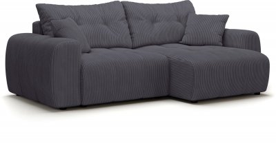 MAD IN ITALY Canap&eacute; d angle con ible 4 places BRANDON Tissu anthracite 242 144 86 cm