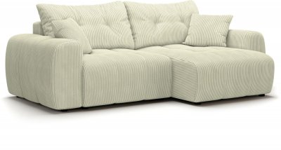 MAD IN ITALY Canap&eacute; d angle con ible 4 places BRANDON Tissu Creme 242 144 86 cm