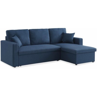 SWEEEK Canap&eacute; d'angle convertible 3 places en tissu bleu