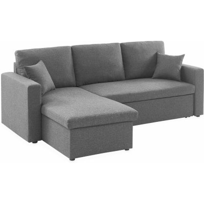 SWEEEK Canap&eacute; d'angle convertible 3 places en tissu gris chin&eacute; fonc&eacute;