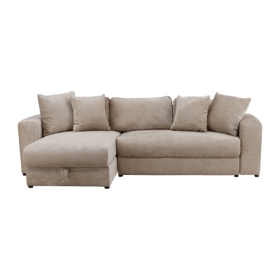 PARIS PRIX Canap&eacute; D'angle Convertible ""bellman"" 250cm Beige