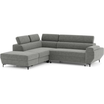 CONFORTEAM Canap&eacute; d'angle convertible  MIKY 3 places gris anthracite avec coffre