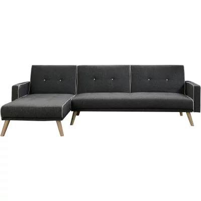 HABITAT ET JARDIN canap&eacute; d'angle convertible et r&eacute;versible jules - 3 places - gris 