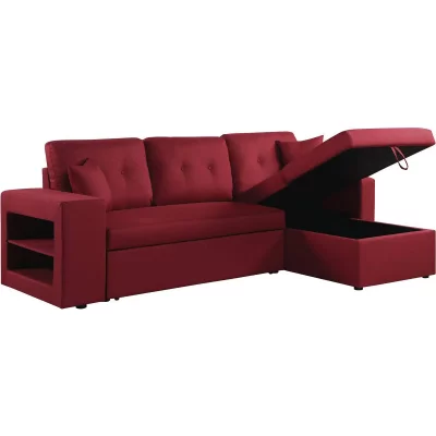 HABITAT ET JARDIN Canap&eacute; d'angle convertible/r&eacute;versible ""axel"" - 3 places - rouge