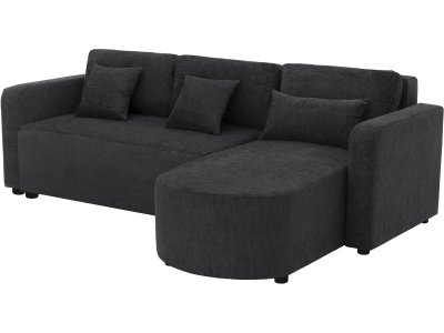 HABITAT ET JARDIN Canap&eacute; D'angle Convertible/r&eacute;versible En Tissu ""charles"" - 3 Places - N