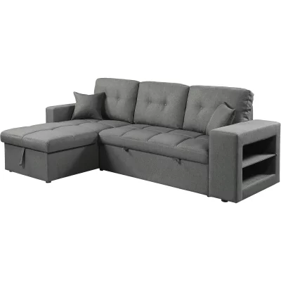 HABITAT ET JARDIN Canap&eacute; D'angle Convertible/r&eacute;versible Tissu Style Bubble ""axel"" - 3 Pla