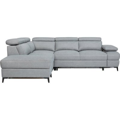 SABAIDECO Canap&eacute; d'angle convertible  NINA 5 places gris avec coffre