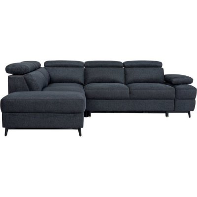 SABAIDECO Canap&eacute; d'angle convertible  NINA noir 5 places coffre