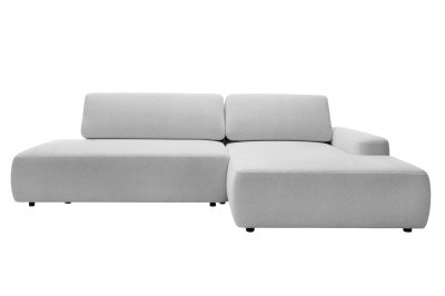 Canap&eacute; d'angle convertible tissu chin&eacute; 3 places Gris clair Gauche