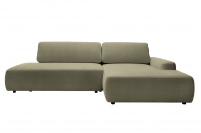 CASANOVA PARIS Canap&eacute; d'angle convertible tissu chin&eacute; 3 places vert olive gauche