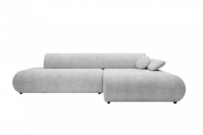 CASANOVA PARIS Canap&eacute; d'angle convertible tissu lisse 3 places gris clair gauche