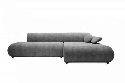 CASANOVA PARIS Canap&eacute; d'angle convertible tissu lisse 3 places gris fonc&eacute; gauche