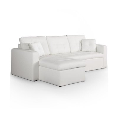 COTECOSY Canap&eacute; d'angle convertible Toledo Blanc