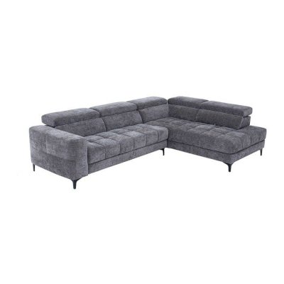 VENTE UNIQUE Canap&eacute; d'angle droit relax &eacute;lectrique avec assise coulissante en tissu anthracite MONISO