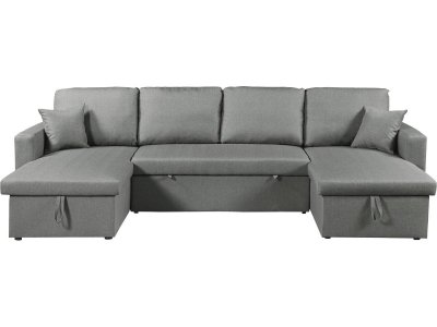 HABITAT ET JARDIN Canap&eacute; D'angle Panoramique Convertible En Tissu ""alain"" - 4 Places - Gr
