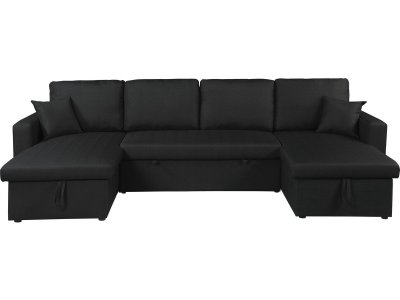 HABITAT ET JARDIN Canap&eacute; D'angle Panoramique Convertible En Tissu ""alain"" - 4 Places - No