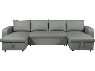 HABITAT ET JARDIN Canap&eacute; D'angle Panoramique Convertible En Tissu ""victor"" - 4 Places - G