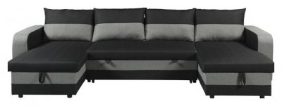 HABITAT ET JARDIN Canap&eacute; D'angle Panoramique Convertible En Tissu ""victor"" - 4 Places - N