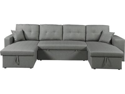 HABITAT ET JARDIN Canap&eacute; dangle panoramique convertible en tissu Axel - 4 places - Gris