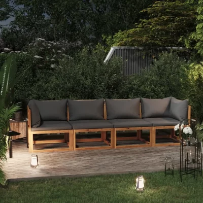 VIDAXL Canap&eacute; de jardin &agrave; 4 places avec coussin bois d'acacia massif 3057608