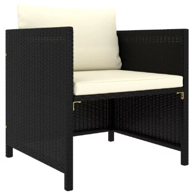 VIDAXL Canap&eacute; de jardin avec coussins Noir R&eacute;sine tress&eacute;e  - Noir