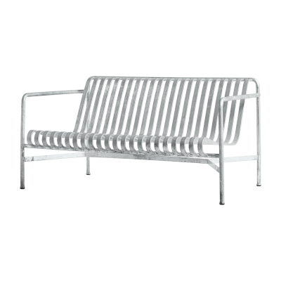 HAY Canap&eacute; de jardin en m&eacute;tal gris galvanis&eacute; Palissade - 