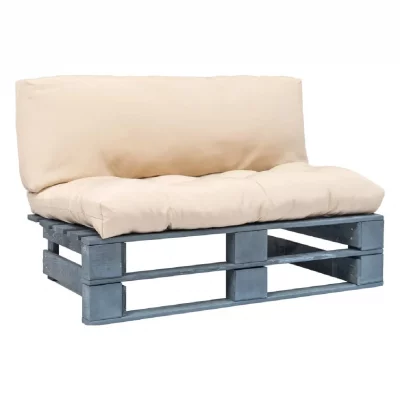 VIDAXL Canap&eacute; de jardin palette avec coussins sable Pin&egrave;de - 